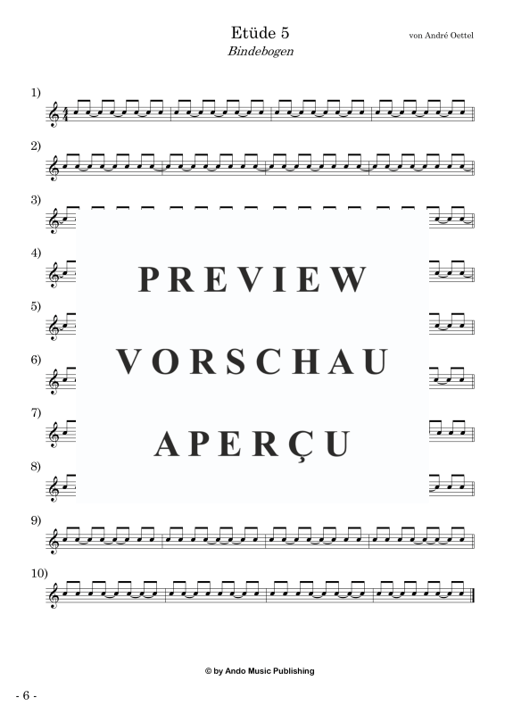 Produktgalerie: Seite 8 von 11 Etüden für Snare Drum im 4/4-Takt - Band 2, , Snare Drum Solo