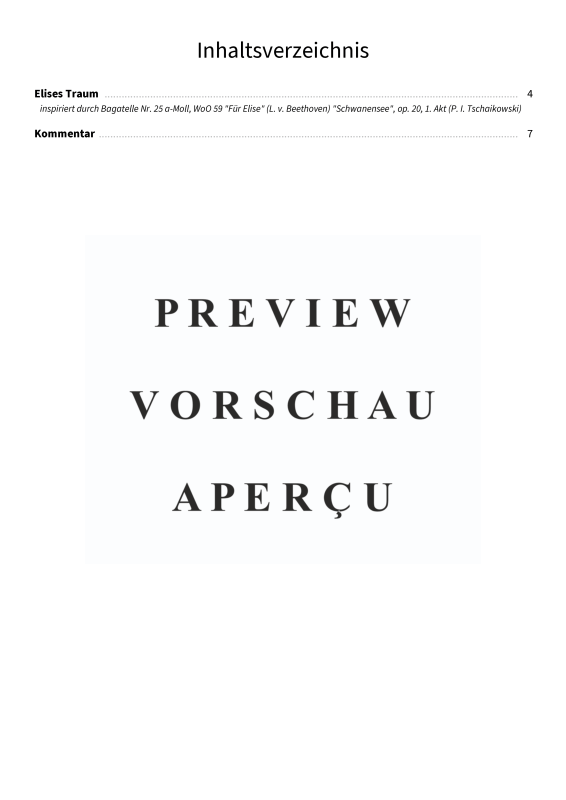 gallery: Elises Traum - Inspiriert von Beethovens Für Elise & Tschaikowskis Schwanensee Op.20, , Klavier Solo