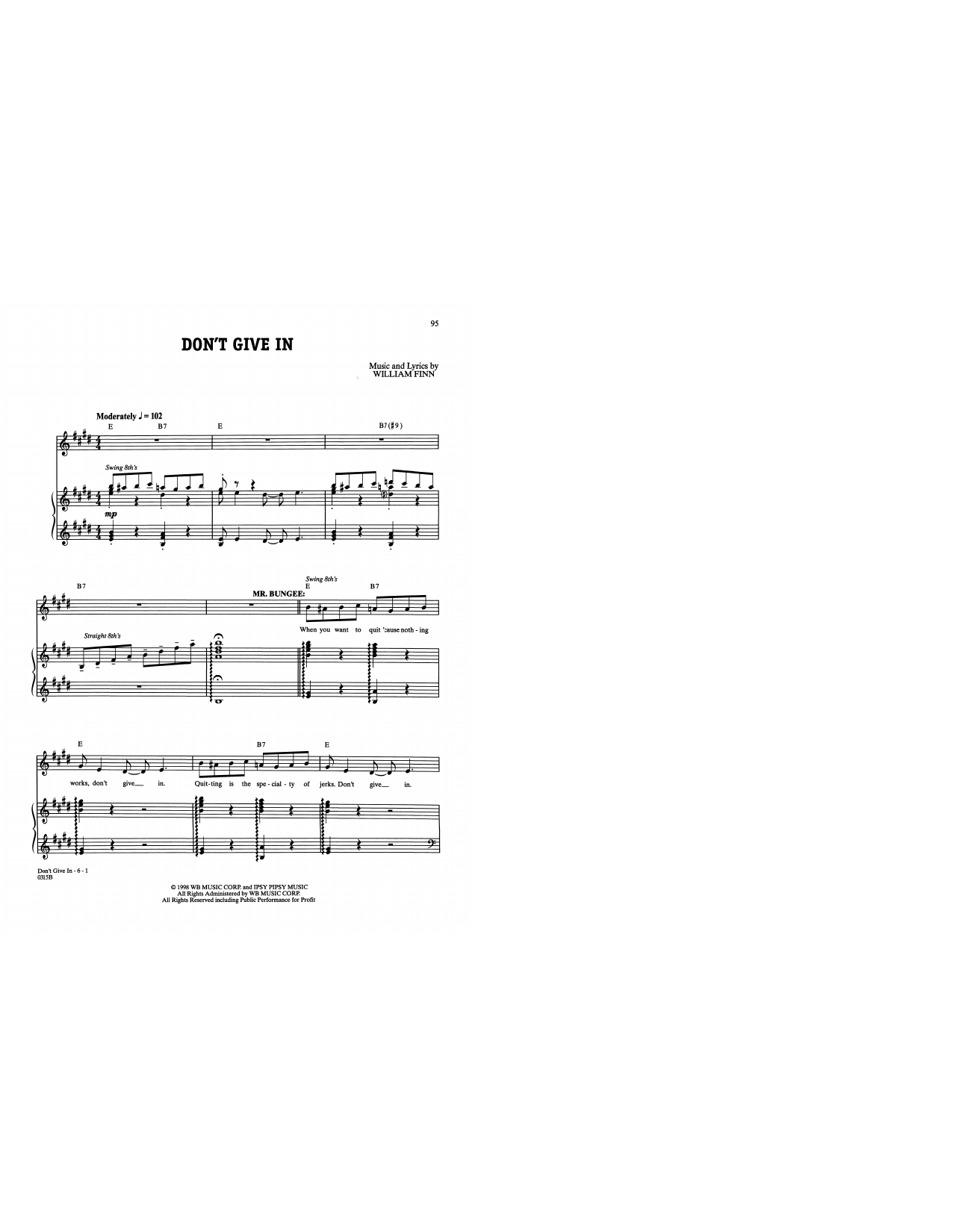 Produktbild zu: Don't Give In (from A New Brain)