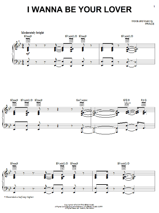 Produktgalerie: Seite 1 von 1 I Wanna Be Your Lover, Prince, Gesang, Gitarre, Klavier
