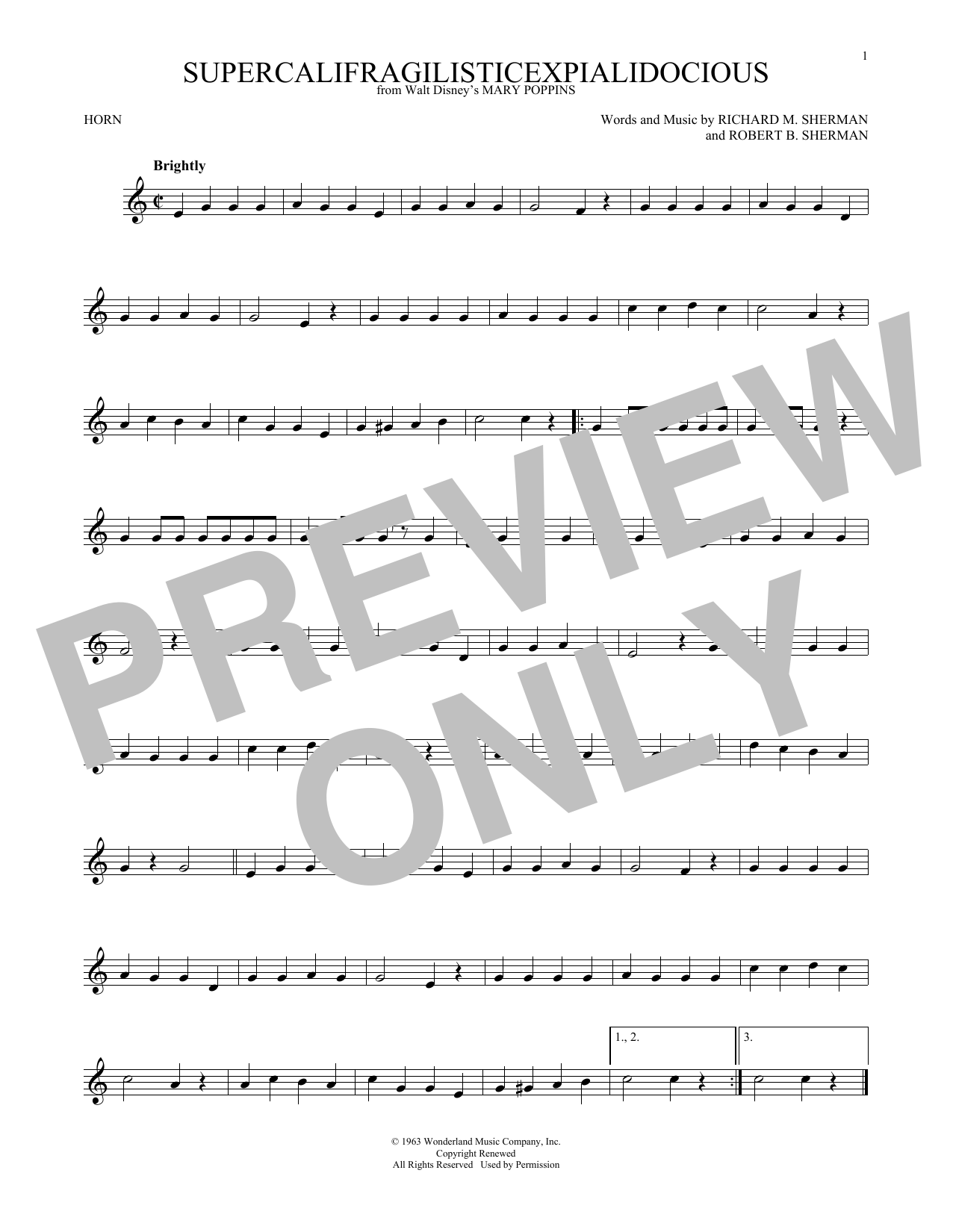 Produktgalerie: Seite 1 von 1 Supercalifragilisticexpialidocious (from Mary Poppins), Julie Andrews, Horn