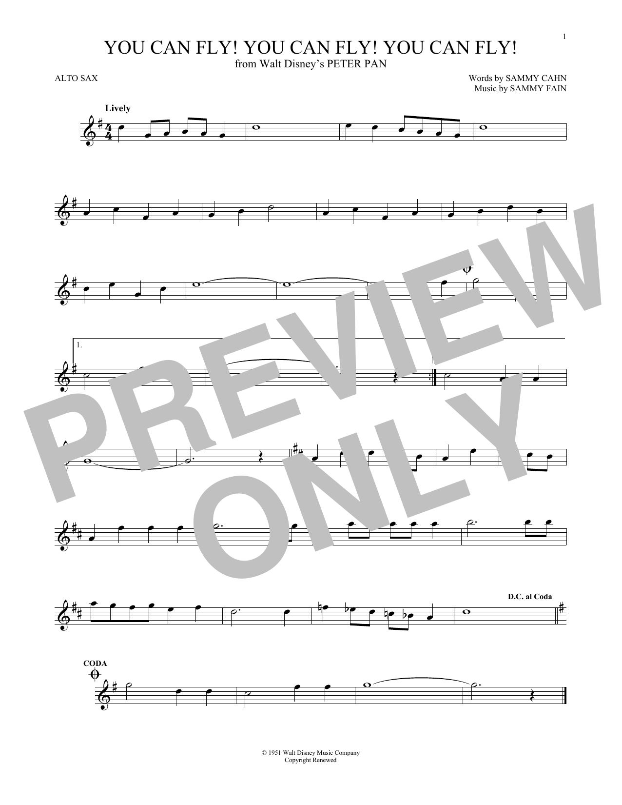 Product gallery: Page 1 of 1 You Can Fly! You Can Fly! You Can Fly! (from Peter Pan), Sammy Cahn
