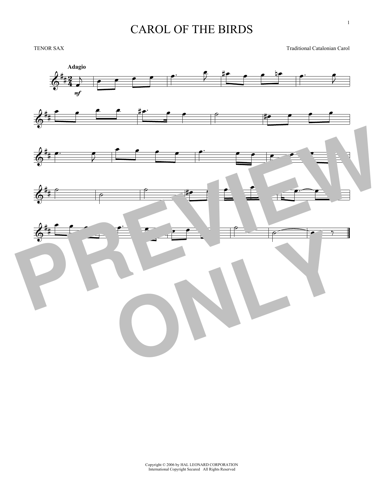 Product gallery: Page 1 of 1 Carol Of The Birds, Traditional Catalonian Carol