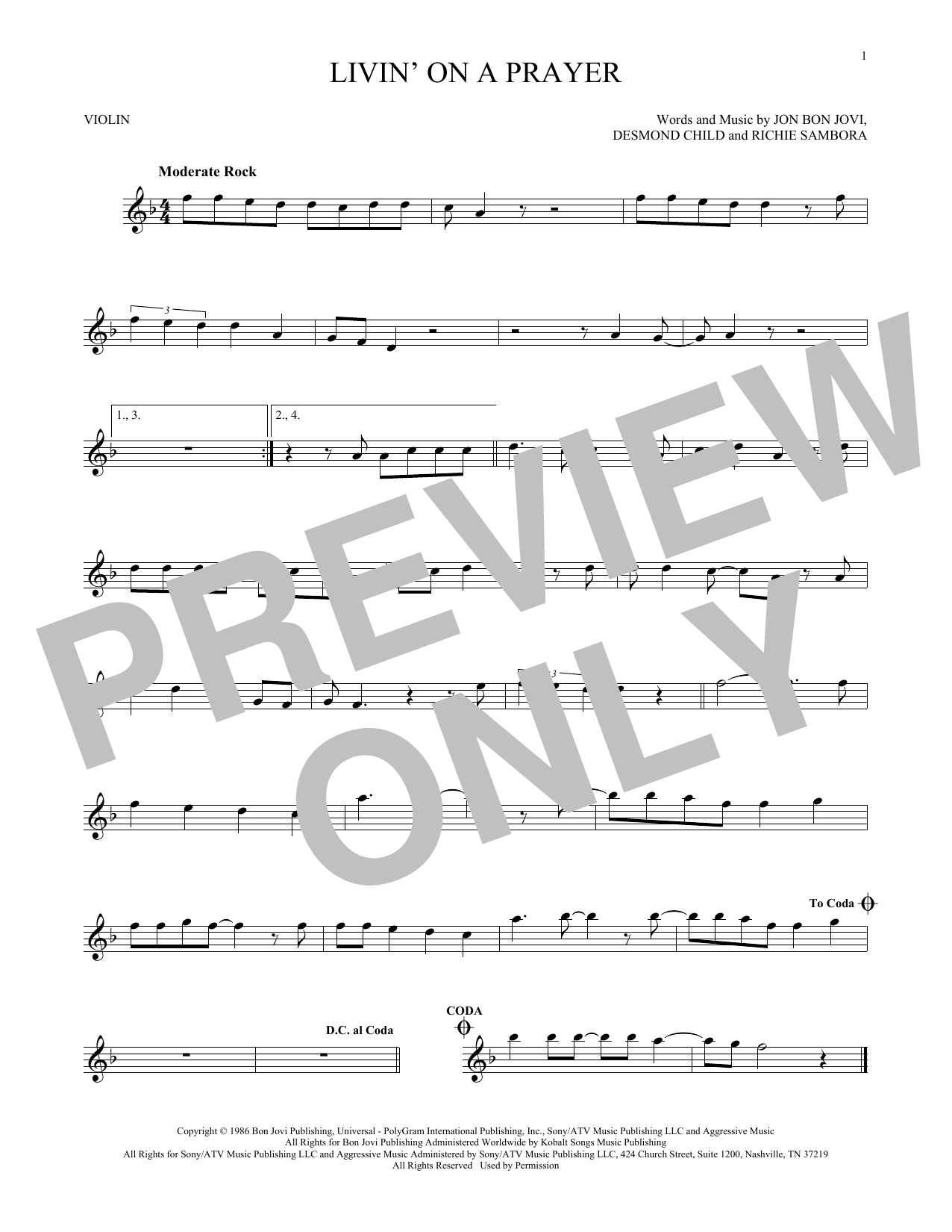 Product gallery: Page 1 of 1 Livin' On A Prayer, Bon Jovi