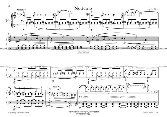 Produktgalerie: Seite 1 von 1 Notturno Op. 54, Nr. 4, Edvard Grieg, Klavier
