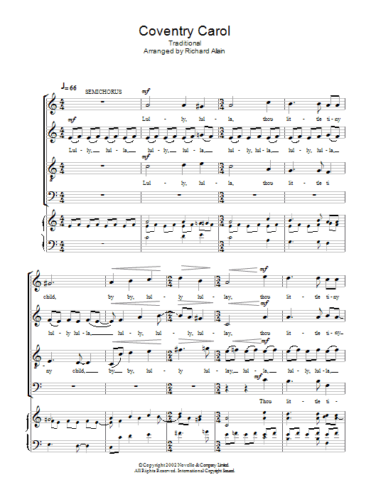 Product gallery: Page 1 of 1 Coventry Carol, Traditional
