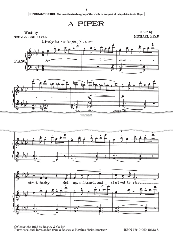 Produktgalerie: Seite 1 von 1 A Piper, Michael Head, Gesang, Klavier