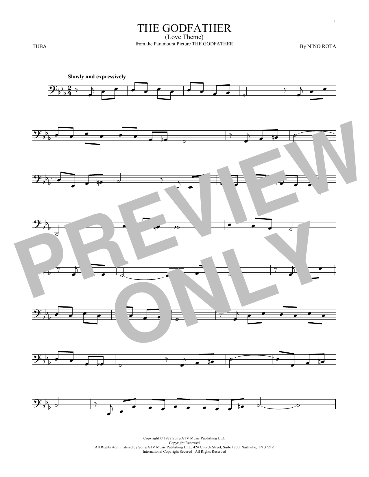 Product gallery: Page 1 of 1 The Godfather (Love Theme), Nino Rota