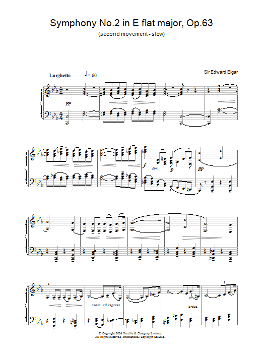 Product gallery: Page 1 of 1 Symphony No.2 In E Flat Major, Op.63 (second movement - slow), Edward Elgar