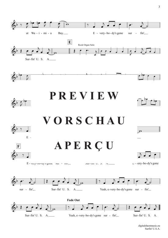 Produktgalerie: Seite 4 von 4 Surfin´ U.S.A. , Beach Boys, Trompete in B