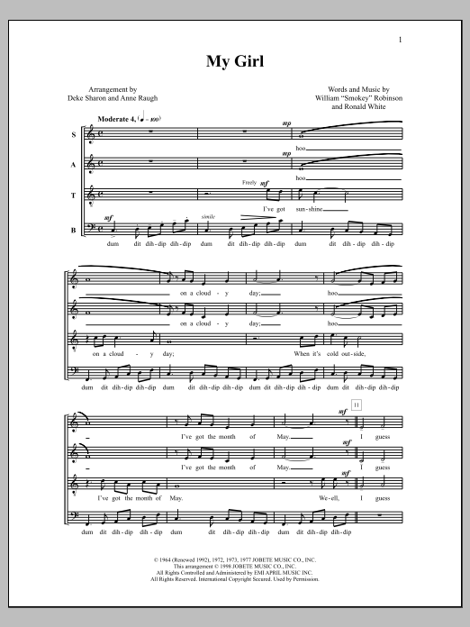 Produktbild zu: My Girl (arr. Deke Sharon)
