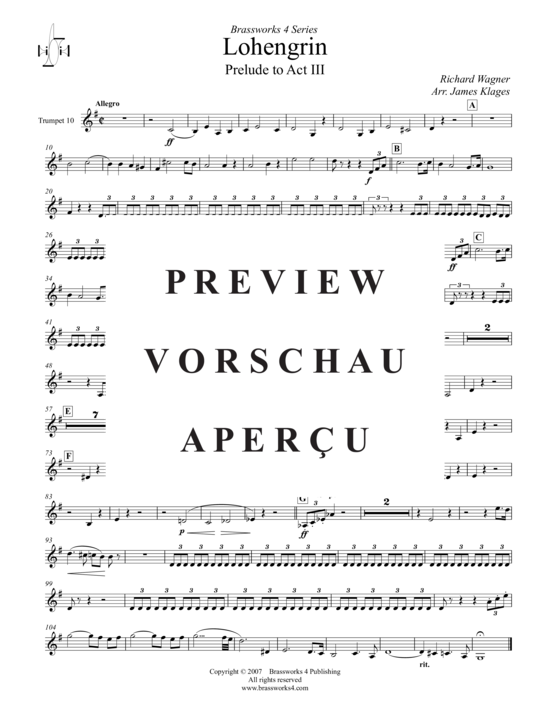 gallery: Lohengrin - Prelude (3.Akt) , , (Trompeten Ensemble)