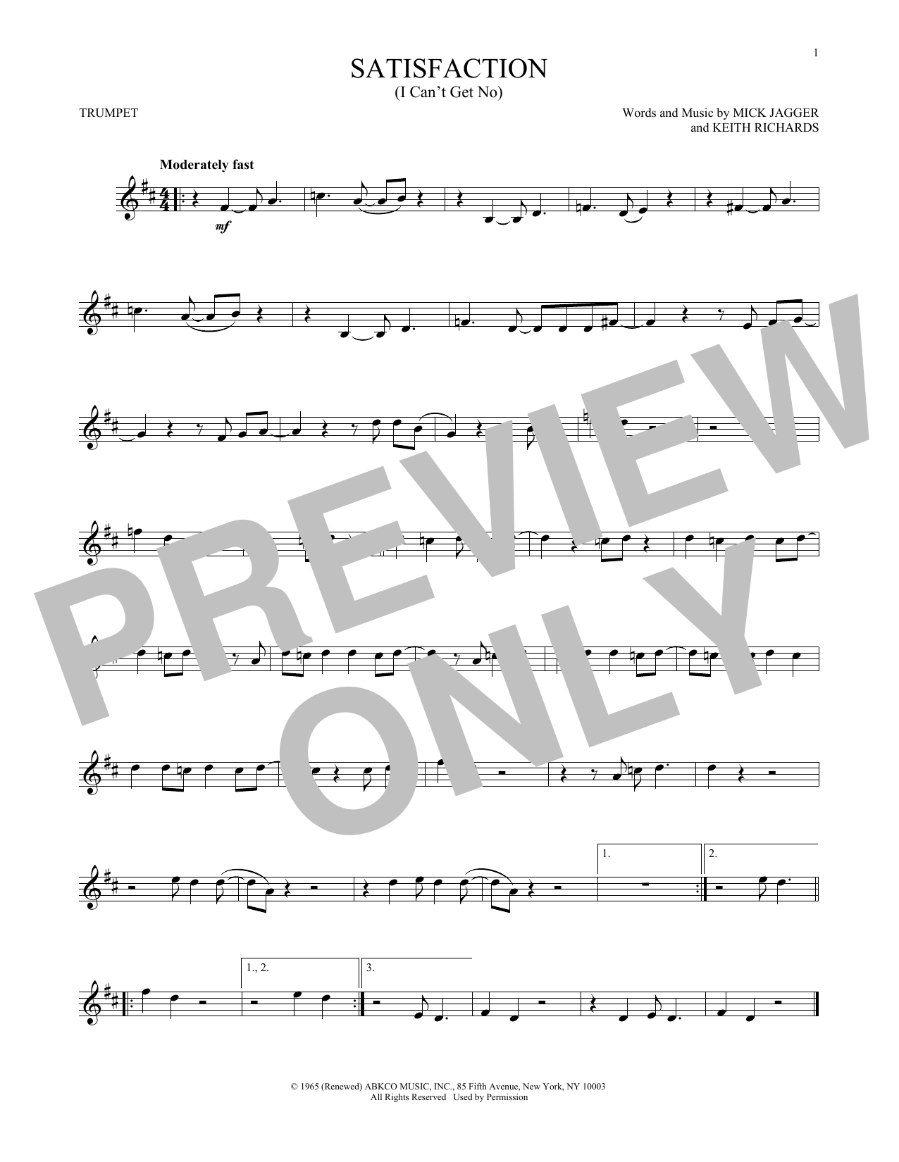 Produktgalerie: Seite 1 von 1 (I Can't Get No) Satisfaction, The Rolling Stones, Trompete