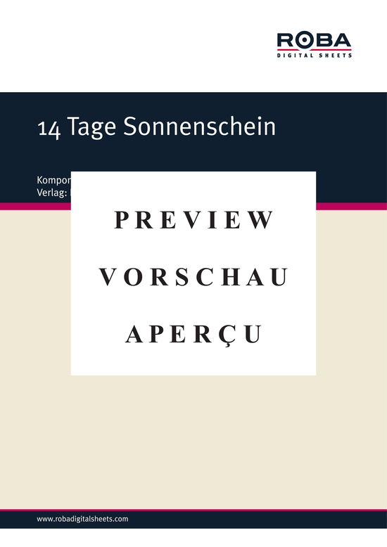 Product gallery: Page 2 of 4 14 Tage Sonnenschein , , Piano and Voice