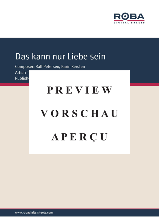 Product gallery: Page 2 of 4 Das kann nur Liebe sein , , Piano and Voice