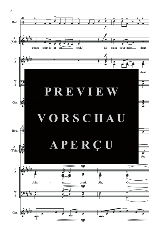 Produktgalerie: Seite 11 von 11 Courting is a pleasure, , Alt Solo, Gemischter Chor, Gitarre und irische Trommel