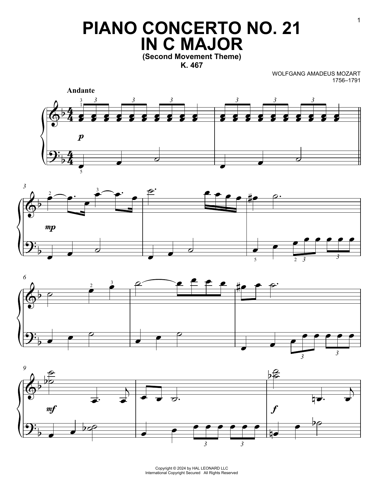 Produktbild zu: Piano Concerto No. 21 In C Major ("Elvira Madigan"), Second Movement Excerpt