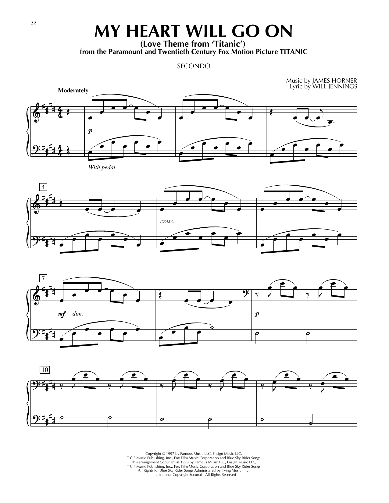 Produktgalerie: Seite 1 von 1 My Heart Will Go On (Love Theme from Titanic), Celine Dion, Klavier