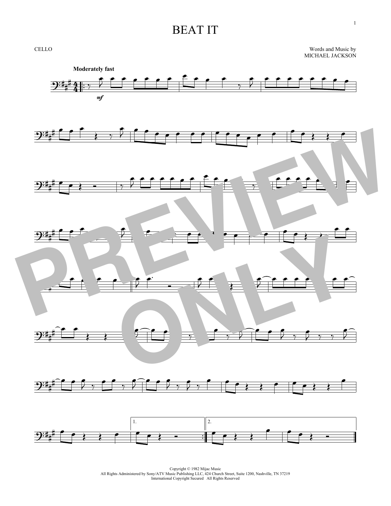 Produktgalerie: Seite 1 von 1 Beat It, Michael Jackson, Violoncello