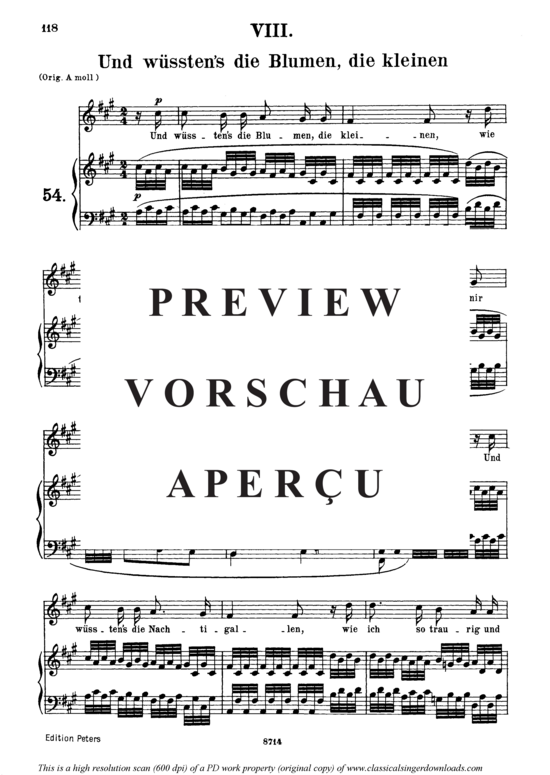 Product gallery: Page 2 of 4 Und wüssten's die Blumen, die kleinen Op.48 No.8, , Medium Voice and Piano