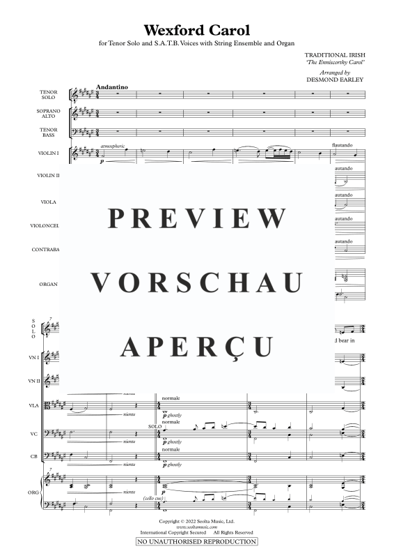 Produktgalerie: Seite 4 von 11 The Wexford Carol, , Sopran Solo, Gemischter Chor, Streicher und Orgel