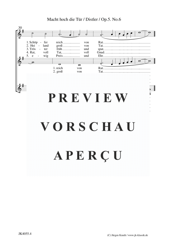 gallery: Macht hoch die Tür (Der Jahrkreis, Op. 5, No. 6), , (Frauenchor SSA)