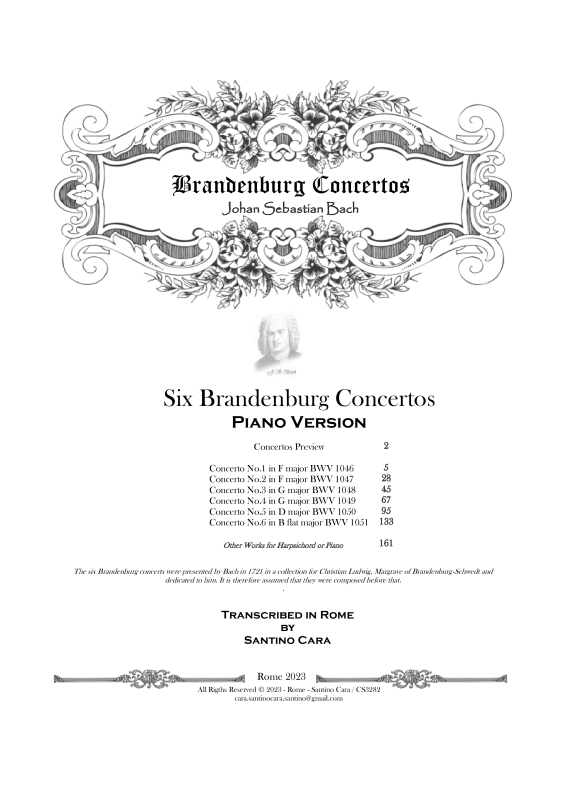cover: 6 Brandenburgische Konzerte - Piano Version, , Klavier Solo - Gesamtausgabe