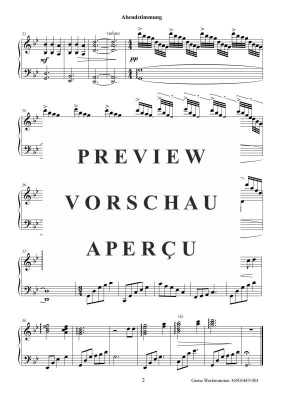 gallery: Abendstimmung, , (solo for hook or pedal harp / piano)