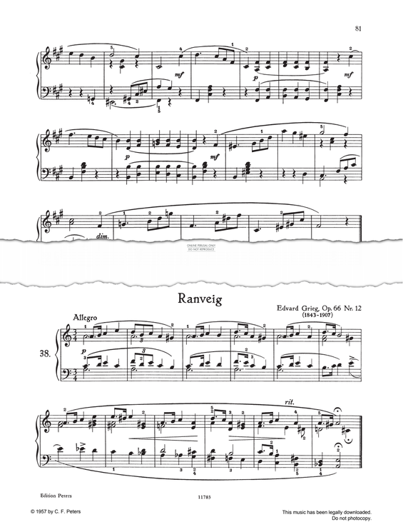 Produktgalerie: Seite 1 von 1 Ranveig A-Minor, Edvard Grieg, Klavier