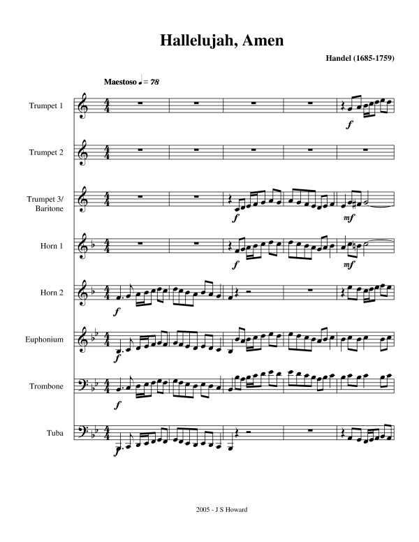 Produktgalerie: Seite 1 von 11 Hallelujah, Amen, , Brass Ensemble 8-stimmig