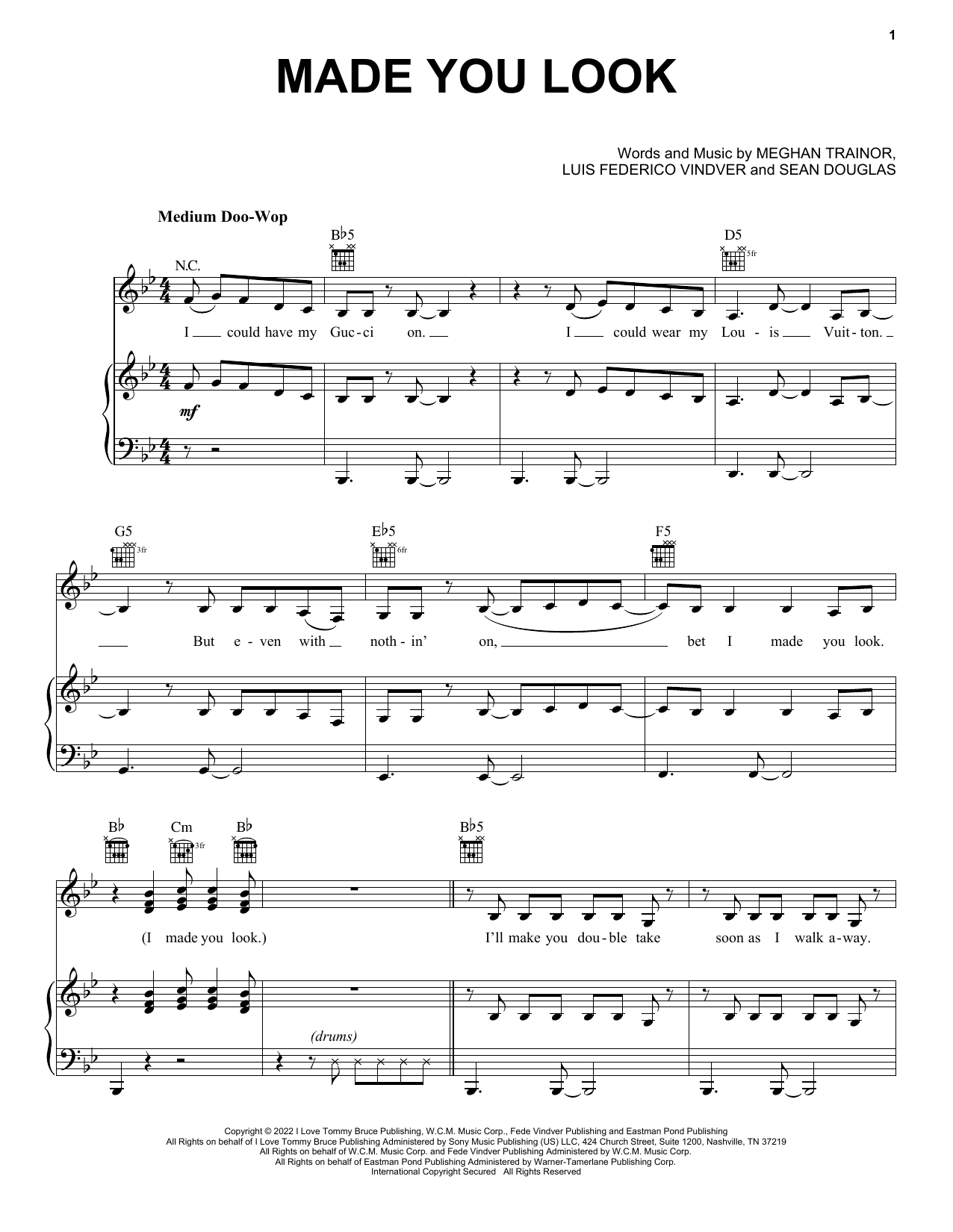 Produktgalerie: Seite 1 von 1 Made You Look, Meghan Trainor, Gesang, Gitarre, Klavier