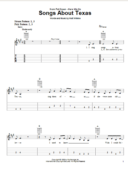 Product gallery: Page 1 of 1 Songs About Texas, Pat Green