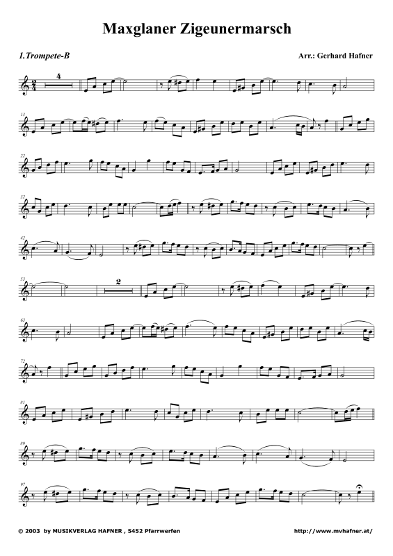 Produktgalerie: Seite 1 von 11 Maxglaner Zigeunermarsch, , (Blechbläser Quintett)