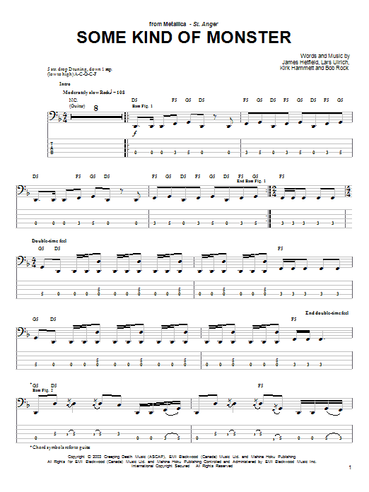 Produktgalerie: Seite 1 von 1 Some Kind Of Monster, Metallica, E-Bass