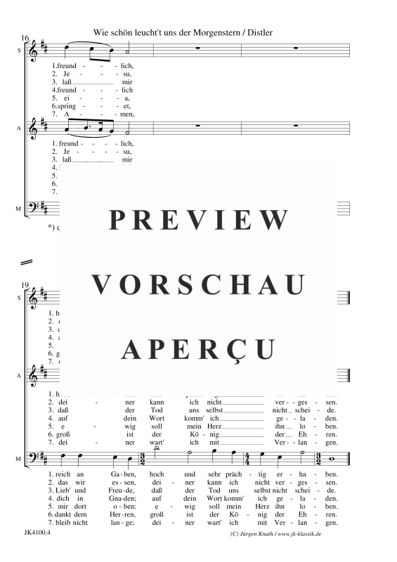 gallery: Wie schön leucht´t uns der Morgenstern (Der Jahrkreis, Op.5 No.11), , Gemischter Chor 3-stimmig SAM