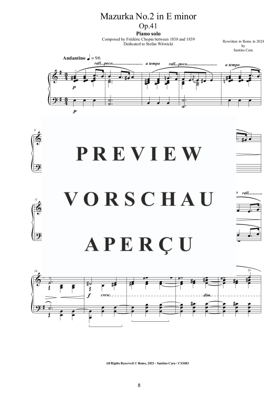 Produktgalerie: Seite 9 von 11 4 Mazurkas Op. 41 für Klavier - Vollständige Partituren, , Klavier Solo