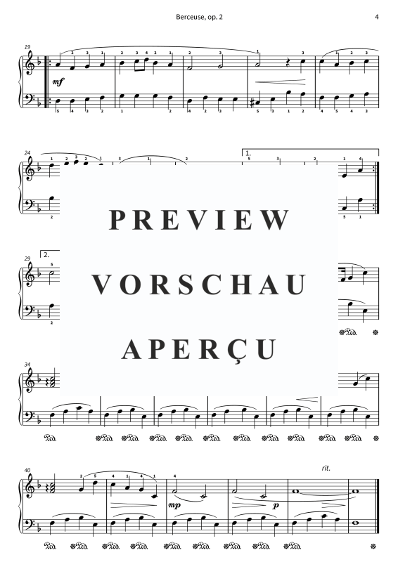 Product gallery: Page 6 of 6 Berceuse - op. 2 · Vereinfachte Fassung, , Solo Piano