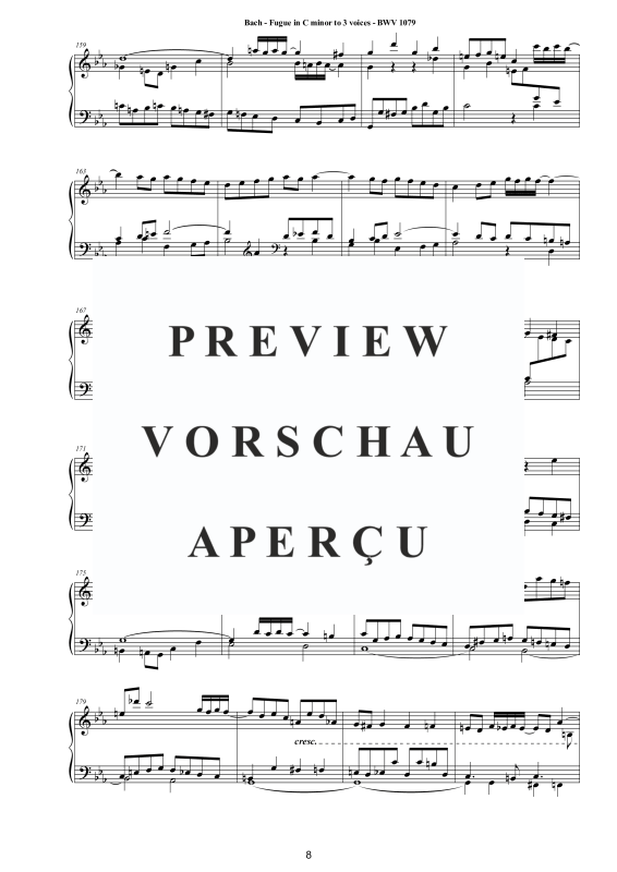 Produktgalerie: Seite 9 von 10 Ricercare - Fugue in C minor to 3 voices BWV 1079, , Klavier Solo