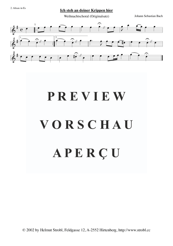 gallery: Ich steh an deiner Krippen hier, , Saxophonquintett AATTB