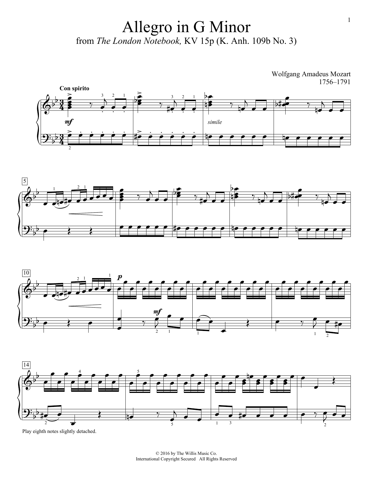 Product picture to: Allegro In G Minor