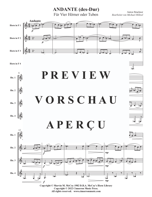 Product gallery: Page 3 of 8 Andante in Des-Dur, , Horn/Tuba Quartet