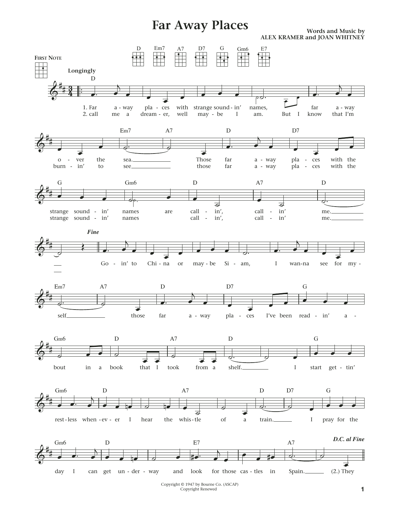 Product gallery: Page 1 of 1 Far Away Places (from The Daily Ukulele) (arr. Liz and Jim Beloff), Jim Beloff