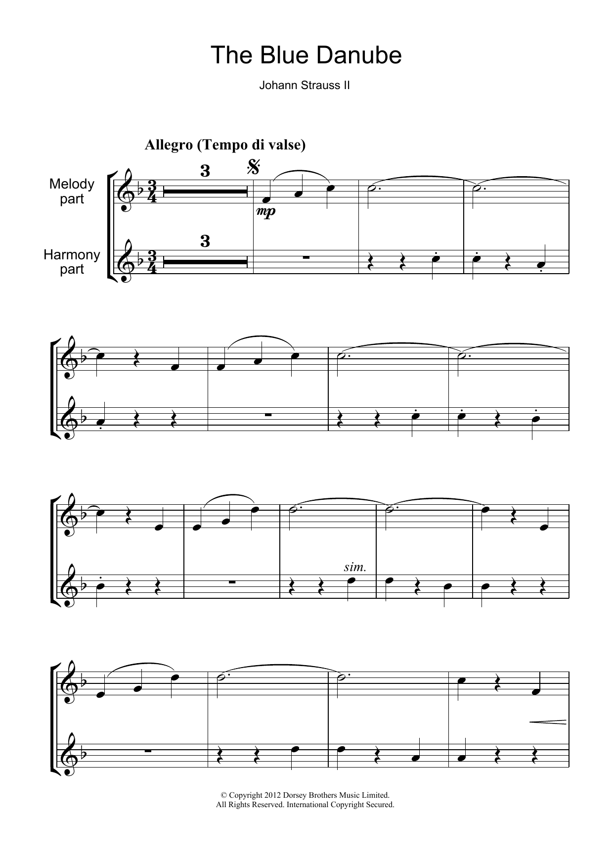 Product gallery: Page 1 of 1 (On The Beautiful) The Blue Danube, Johann Strauss II