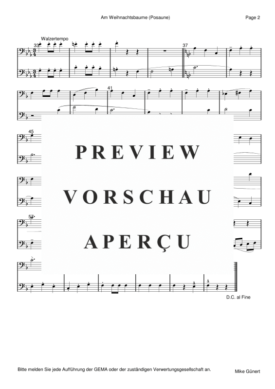 gallery: Deutsche Weihnachtslieder, , 15 Duette für 2 Posaunen oder Instrumente in C Bassschlüssel