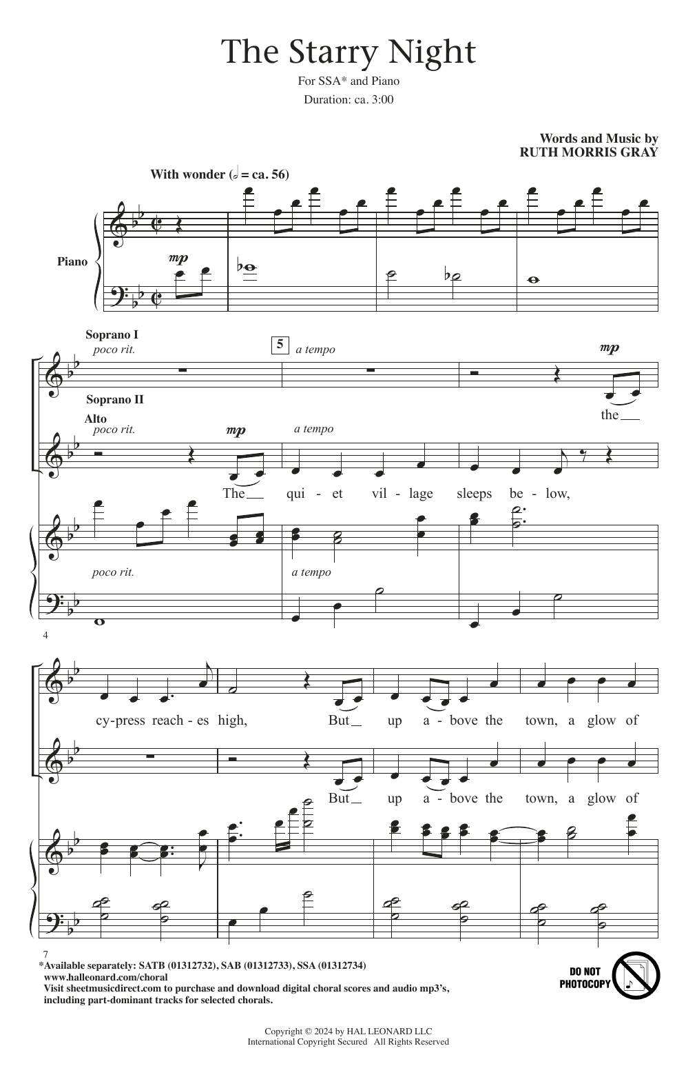 Produktgalerie: Seite 1 von 1 The Starry Night, Ruth Morris Gray, Chor