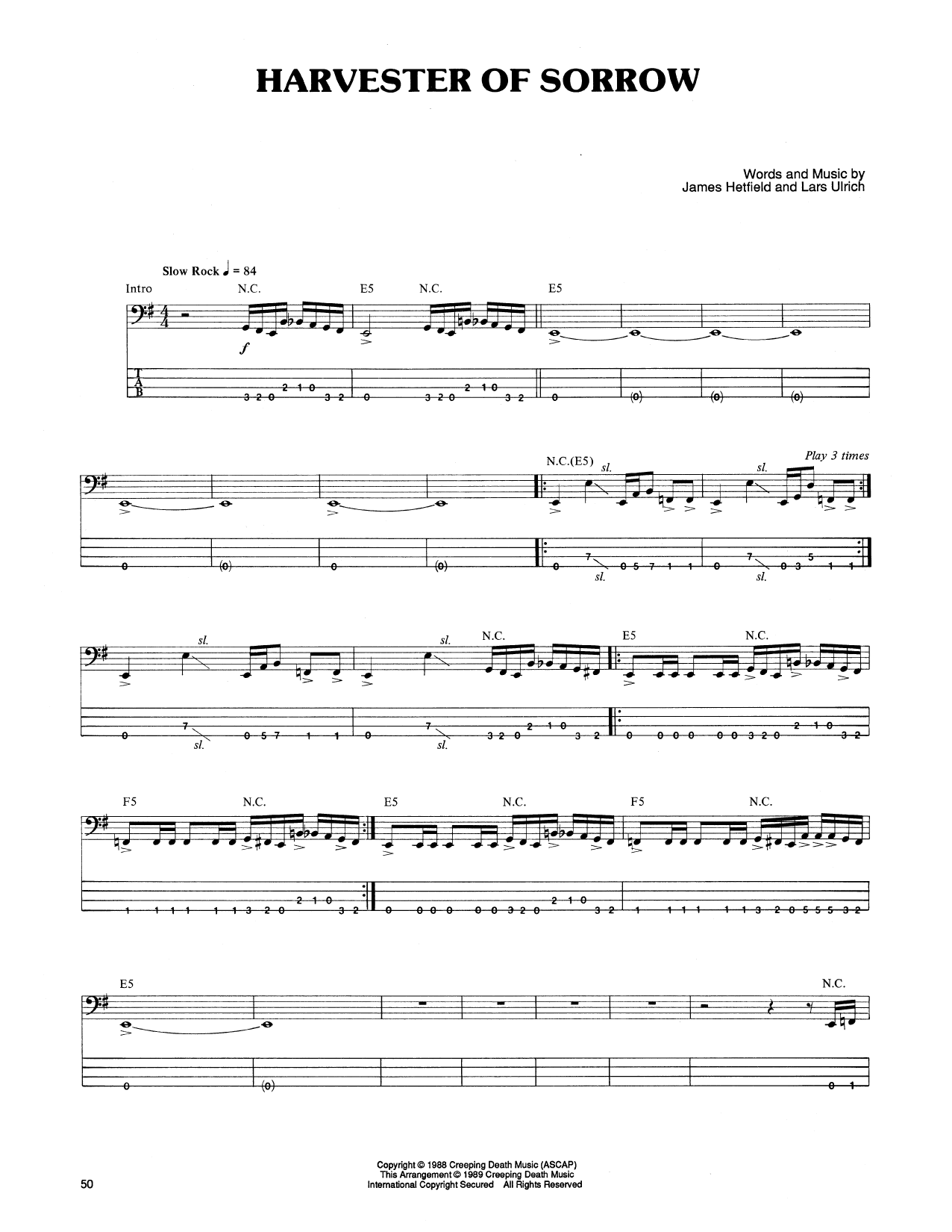 Produktgalerie: Seite 1 von 1 Harvester Of Sorrow, Metallica, E-Bass