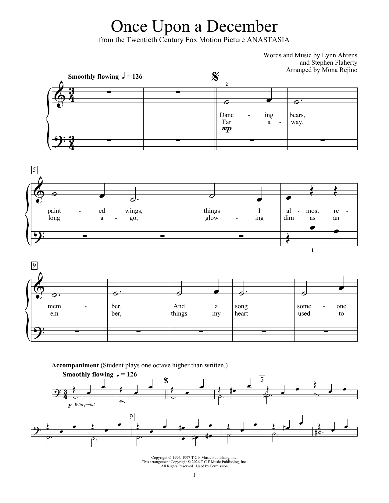 Produktgalerie: Seite 1 von 1 Once Upon A December (from Anastasia) (arr. Phillip Keveren), Stephen Flaherty, Klavier