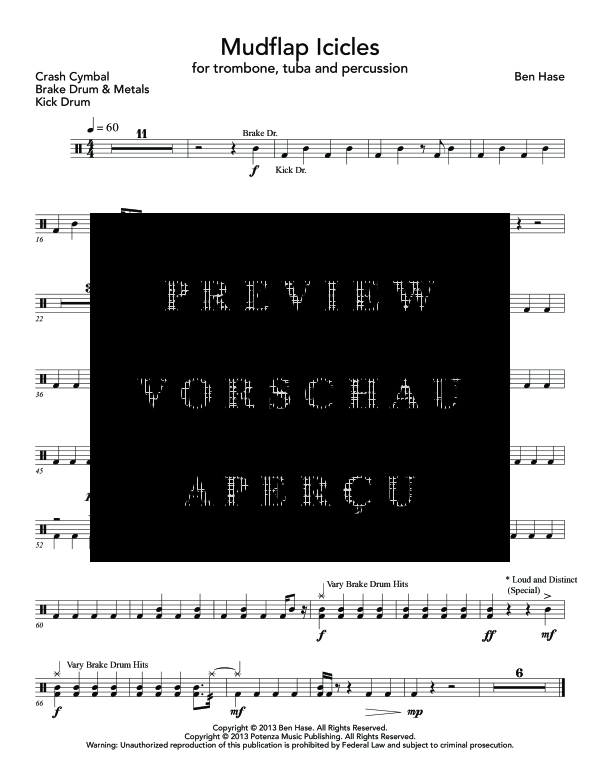 Produktgalerie: Seite 11 von 11 Mudflap Icicles, , (Duett Posaune, Tuba und Percussion)