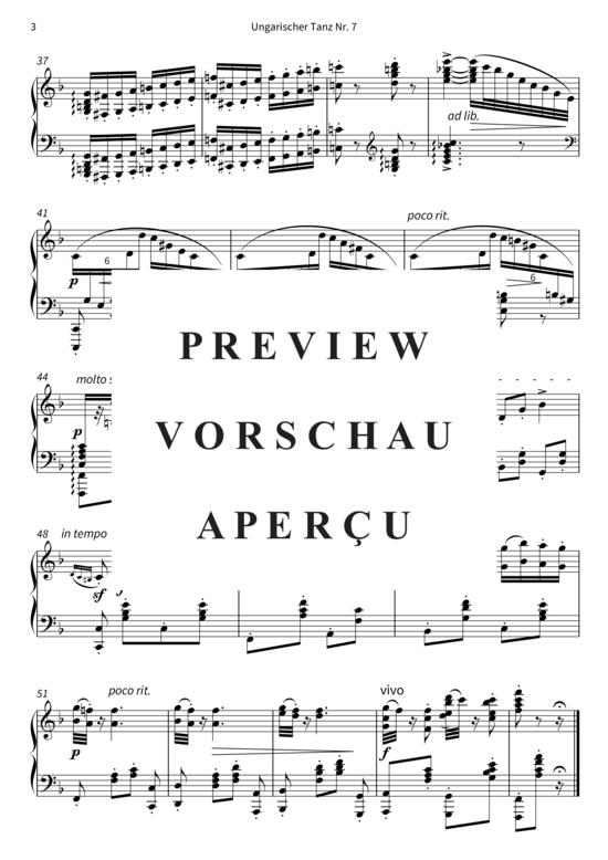 gallery: Ungarischer Tanz Nr. 7 - aus der Sammlung Ungarische Tänze, Buch 2 , , (Klavier Solo)