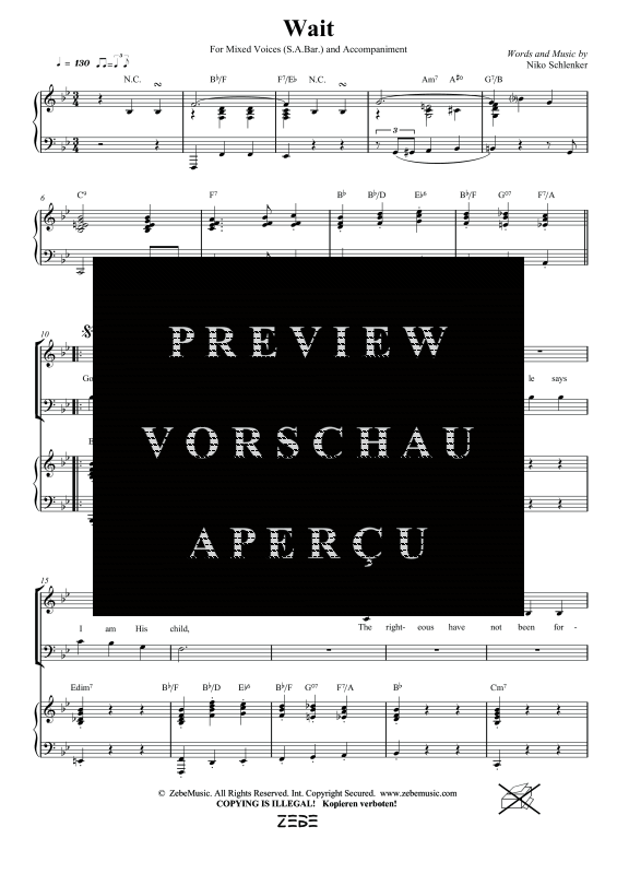 gallery: Wait, , Gemischter Chor SAM/Solo opt. und Klavier